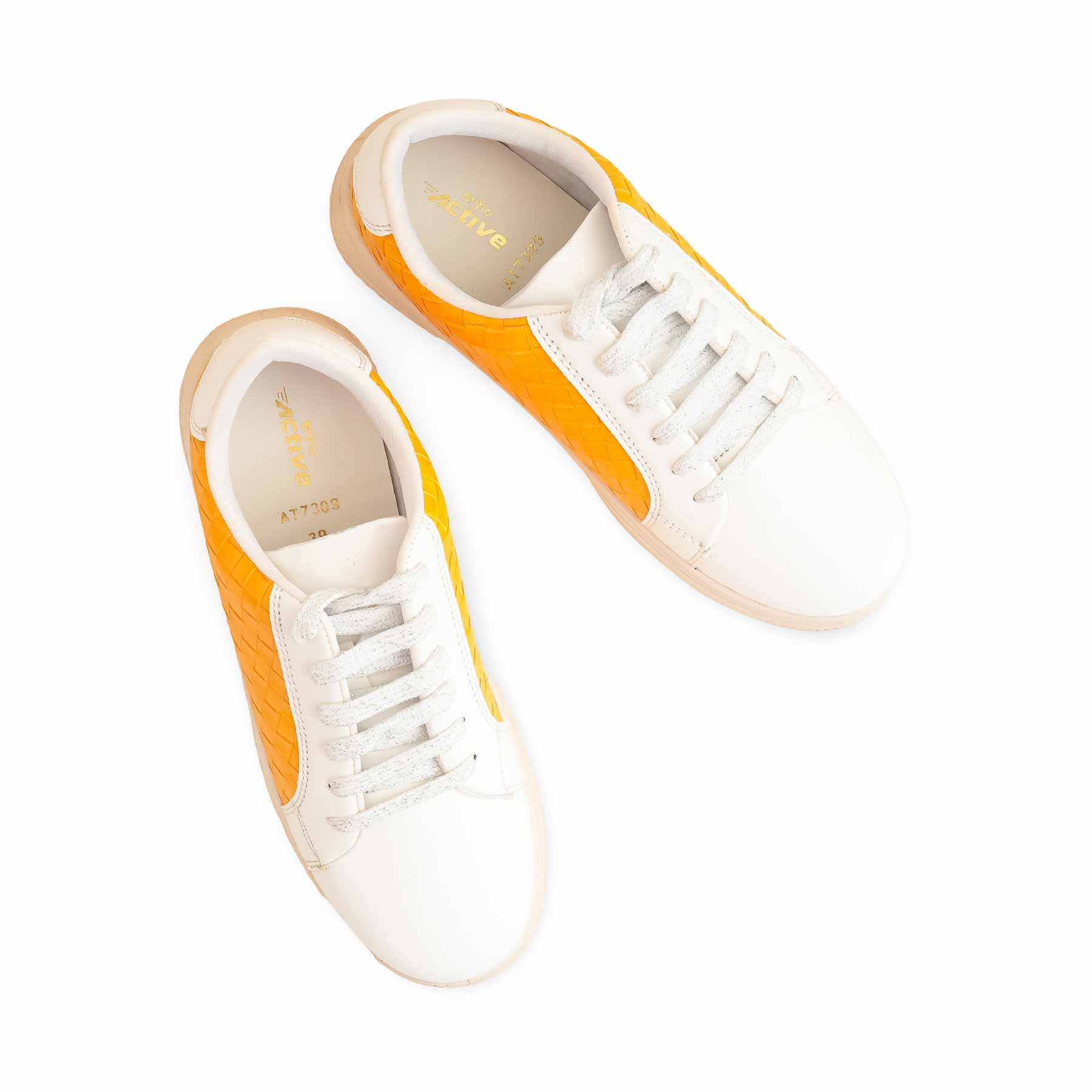 Yellow Casual Sneaker For Ladies AT7309 - Image 4