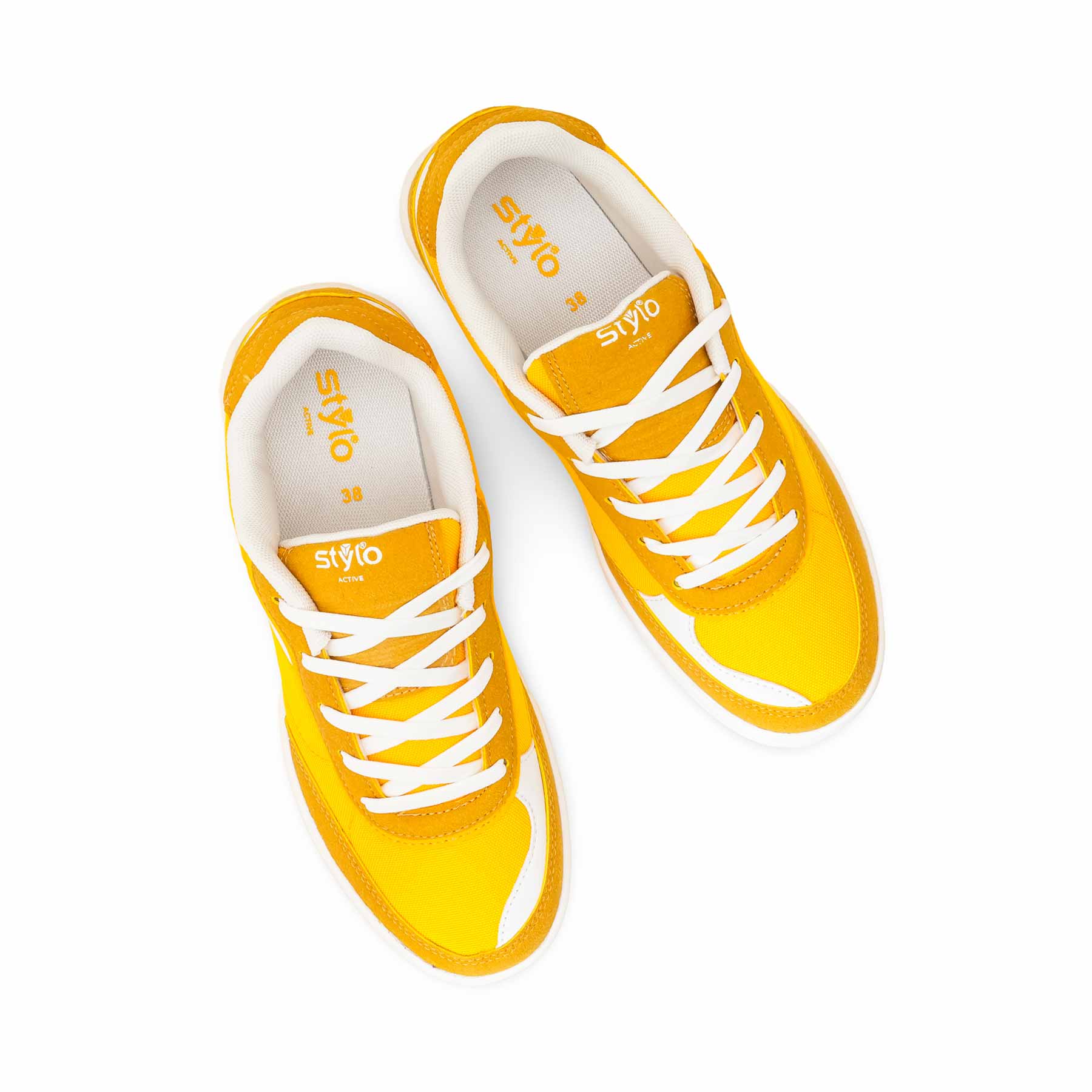 Yellow Casual Sneaker For Ladies AT7466 - Image 5