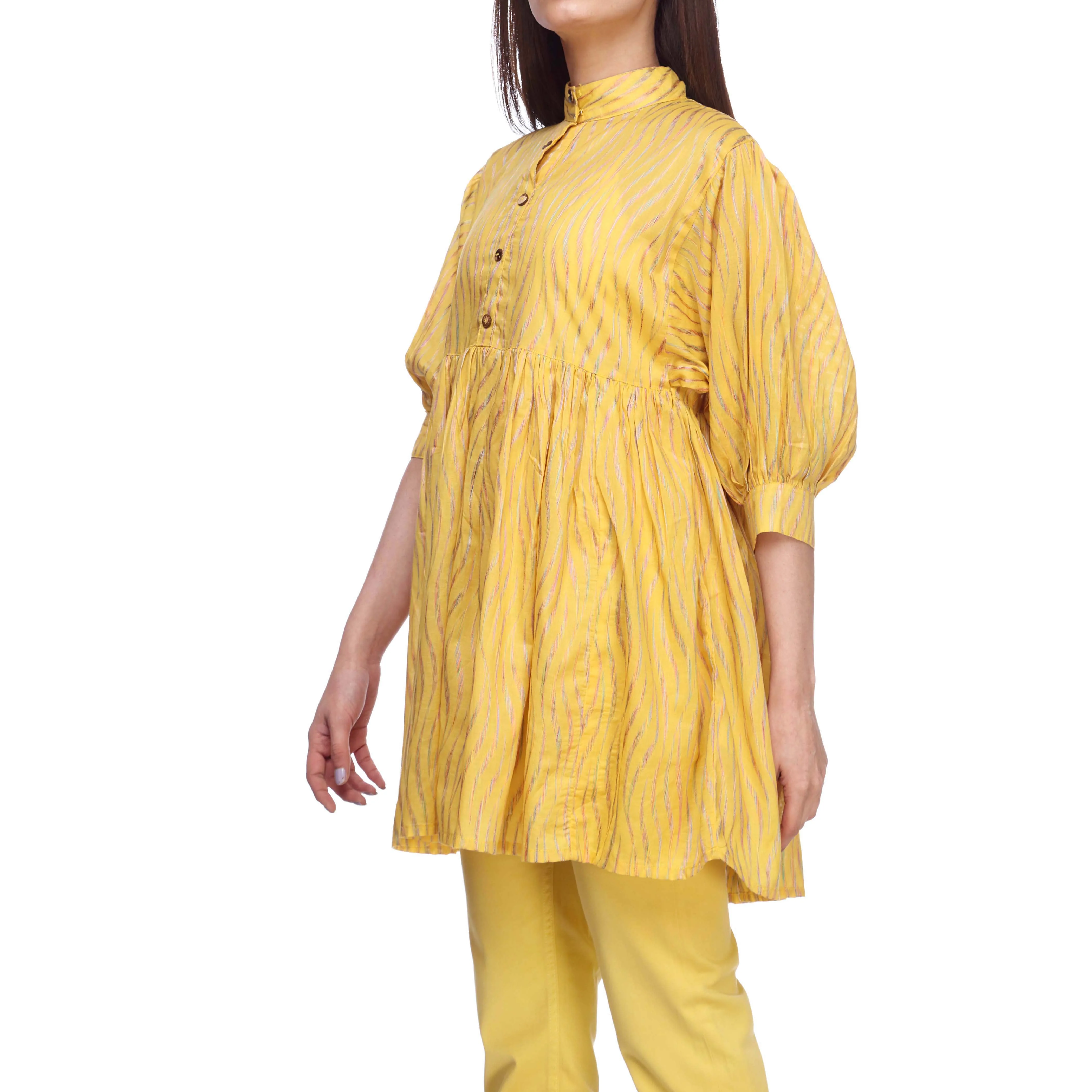 Yellow Color Jacquard Shirt PS2282 - Image 2