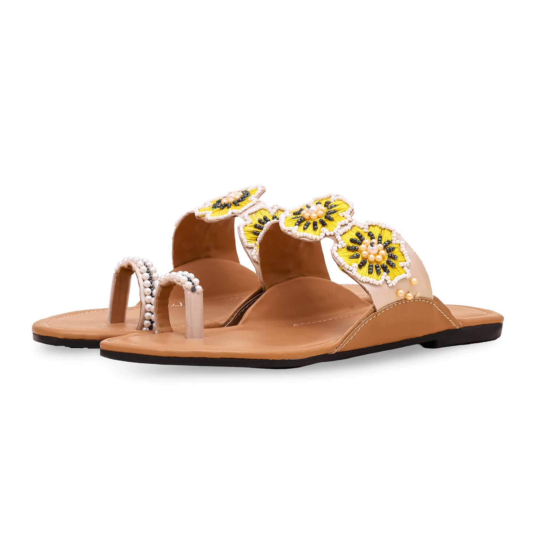 Yellow Ethnic Chappal EC0205 - Image 2
