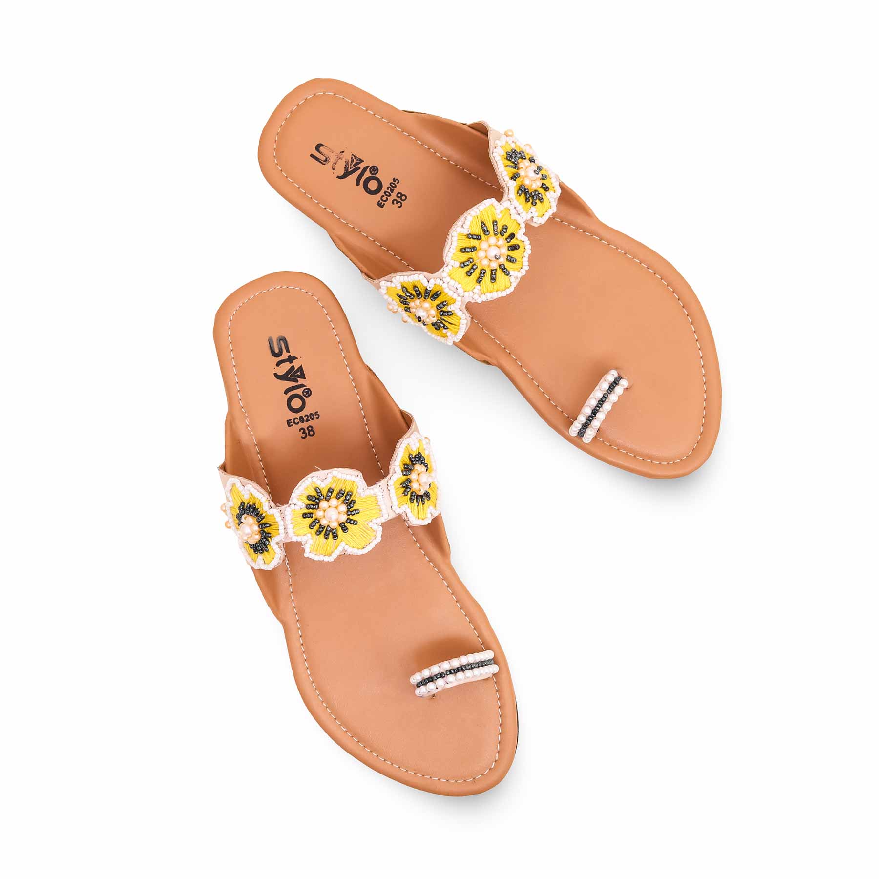 Yellow Ethnic Chappal EC0205 - Image 4