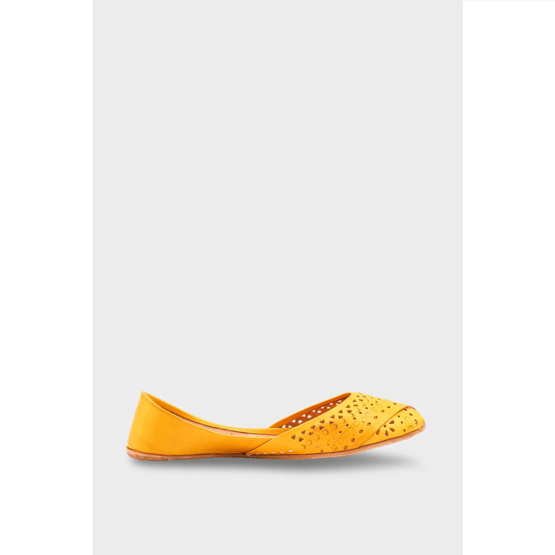 Yellow Leather Khussa EC8639 - Image 2