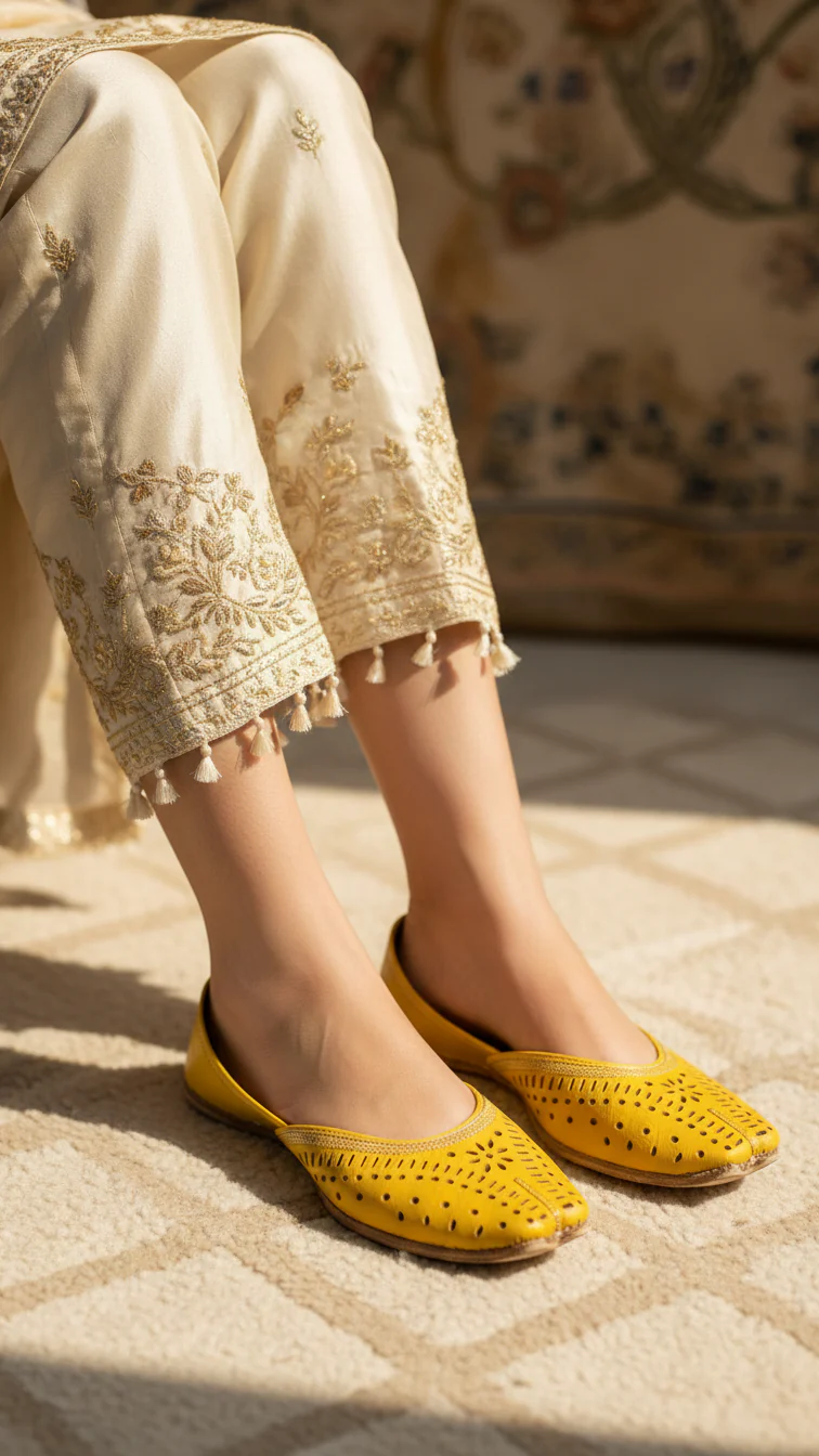 Yellow Leather Khussa EC8640
