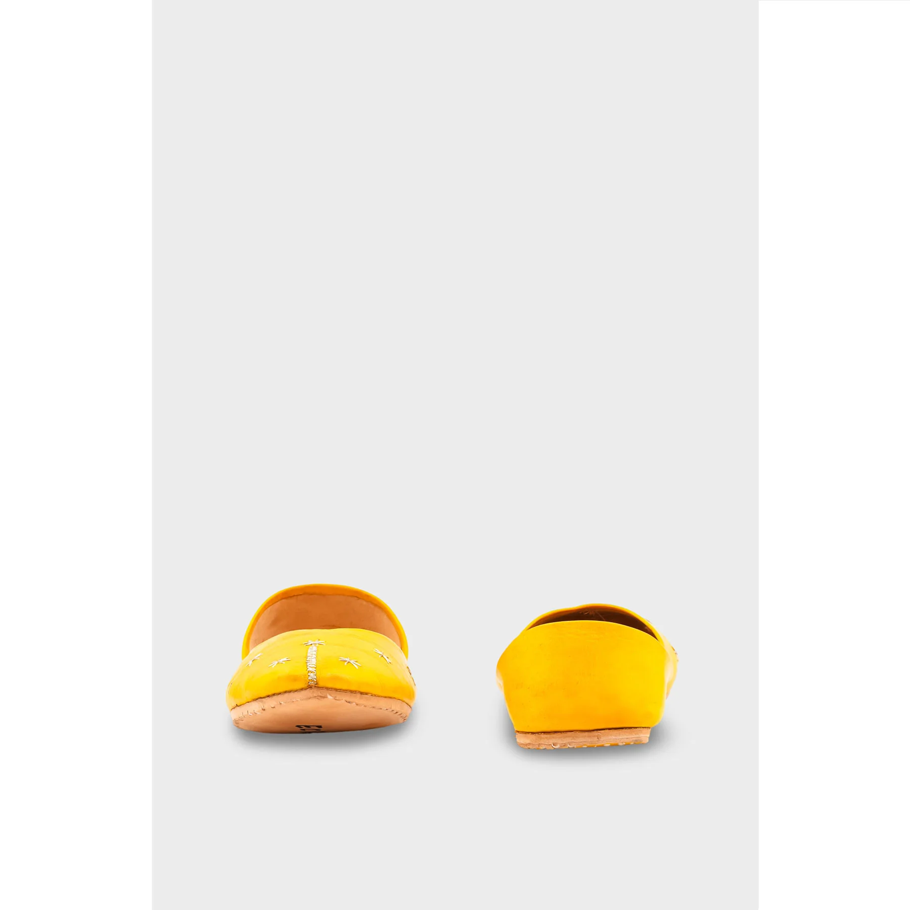 Yellow Leather Khussa EC8642 - Image 4