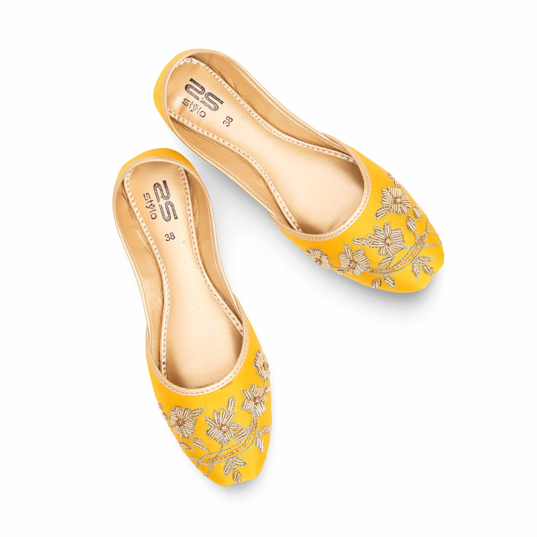 Yellow Fancy Khussa EC8499 - Image 5