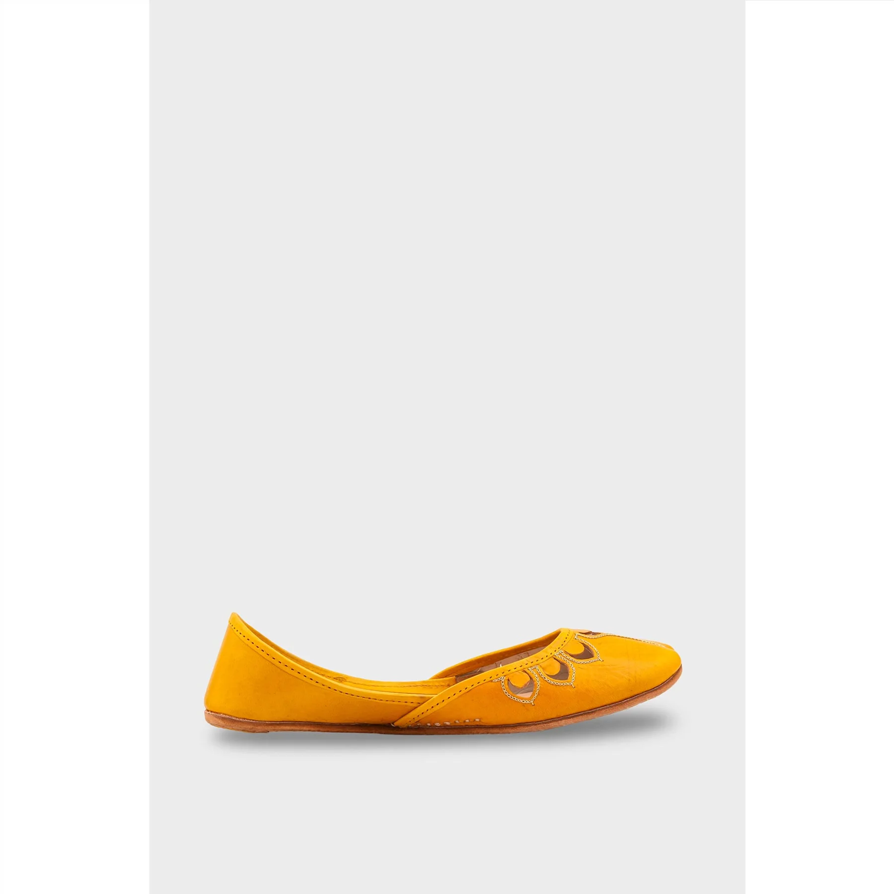 Yellow Leather Khussa For Women EC8711 - Image 2